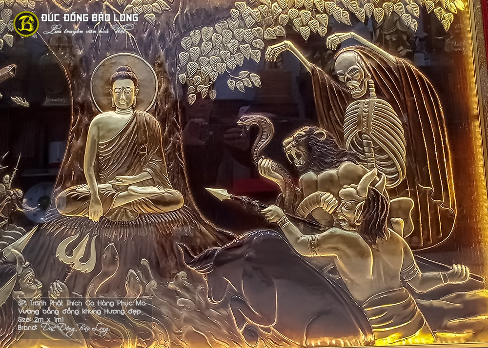 tranh Đức Phật Hàng Phục Ma Vương 2m