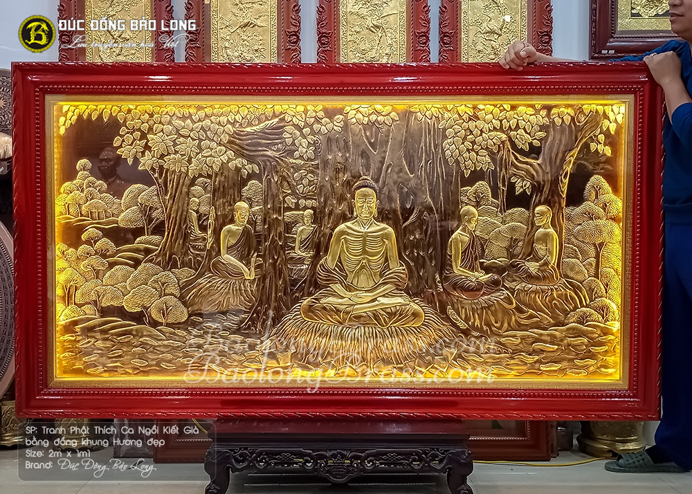 tranh Đức Phật tu khổ hạnh bằng đồng 2m