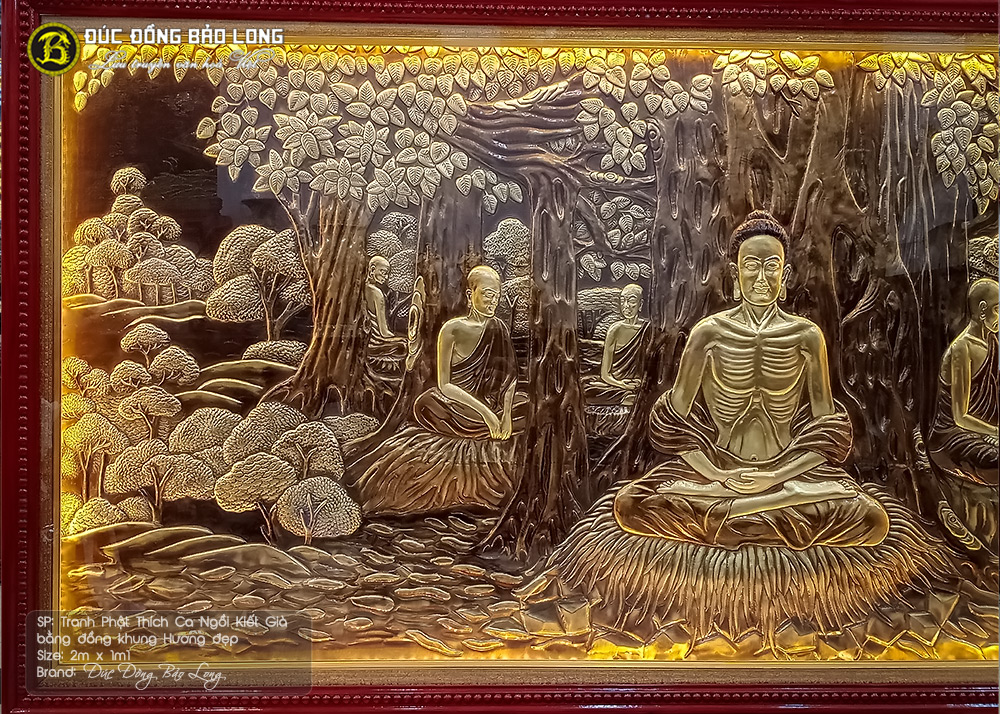 tranh Đức Phật tu khổ hạnh bằng đồng 2m