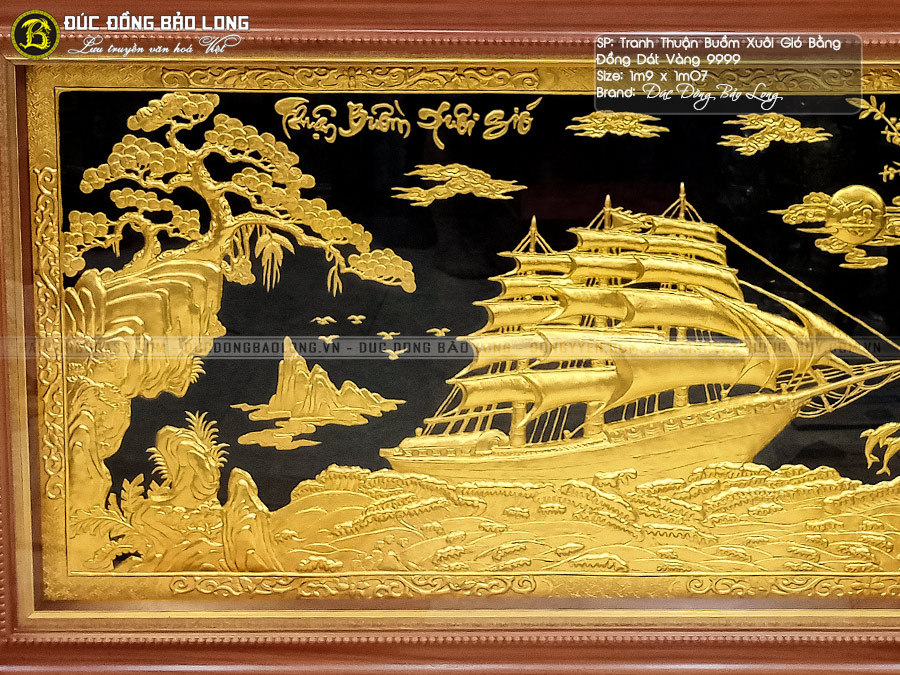 tranh Thuận Buồm Xuôi Gió 1m9 x 1m07 Dát vàng