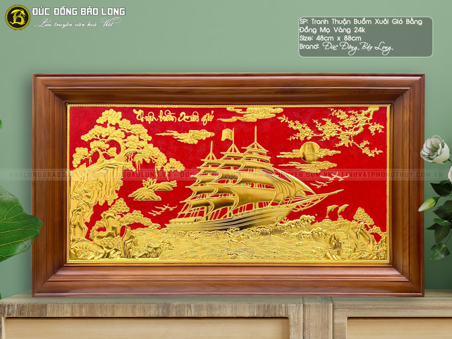 tranh Thuận Buồm Xuôi Gió 88cm Mạ Vàng