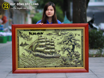 tranh dong thuan buom xuoi gio hang dap nen xuoc khung go gia re 1m1 70cm n