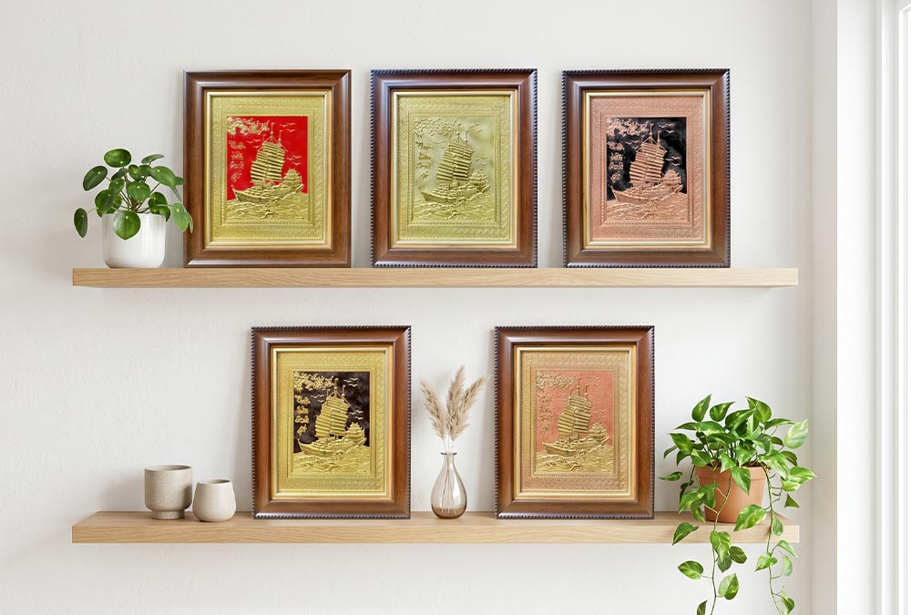 Tranh Thuận Buồm Xuôi Gió Bằng Đồng Khổ 28cm x 34cm