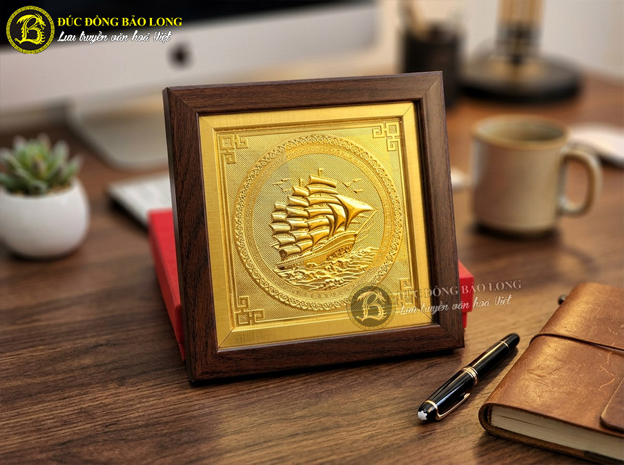 Tranh Thuận Buồm Xuôi Gió Bằng Đồng khổ vuông 20cm