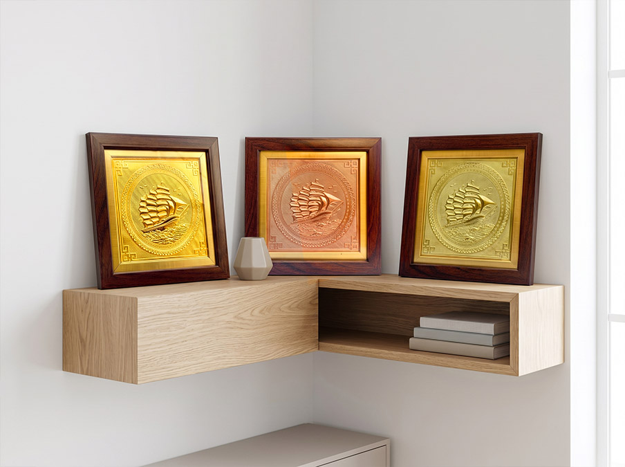 Tranh Thuận Buồm Xuôi Gió Bằng Đồng khổ vuông 20cm