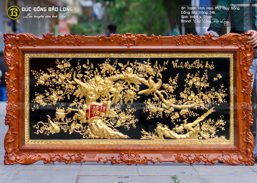 tranh Vinh Hoa Phú Quý 1m74 x 97cm Mạ vàng