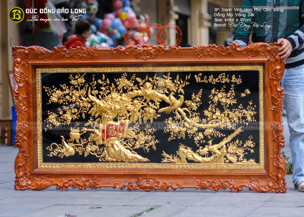 tranh Vinh Hoa Phú Quý 1m84 x 97cm Mạ vàng