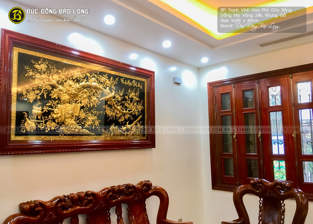 tranh Vinh Hoa Phú Quý 1m55 Mạ vàng