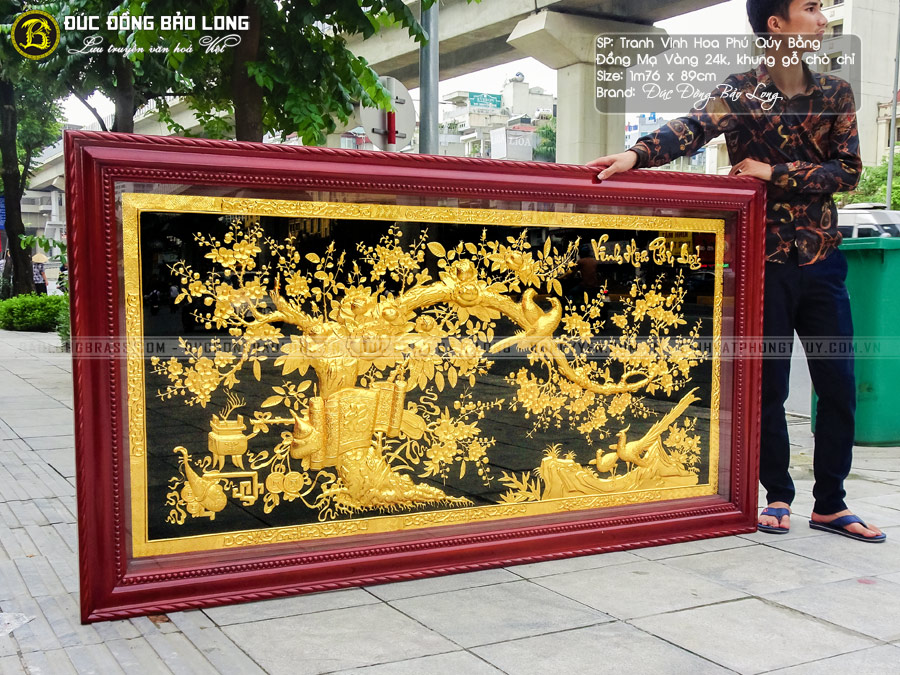 tranh Vinh Hoa Phú Quý 1m76 Mạ vàng