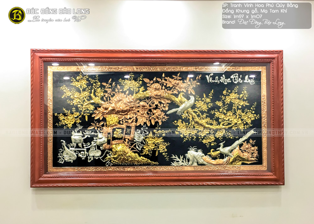 tranh Vinh Hoa Phú Quý 1m97 Mạ Tam Khí