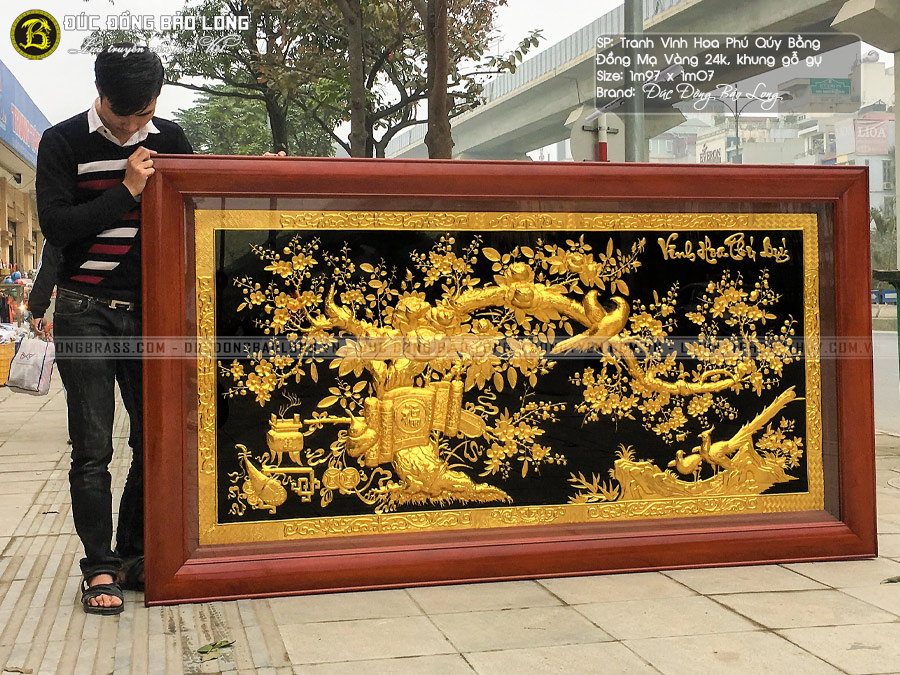 tranh Vinh Hoa Phú Quý 1m97 Mạ vàng