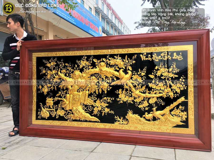 tranh Vinh Hoa Phú Quý 1m97 Mạ vàng