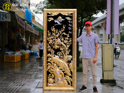 Tranh Vinh Hoa Phú Qúy Bằng Đồng 88cm x 2m17 Mạ Vàng Dát Bạc