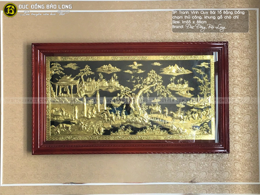 tranh Vinh Quy Bái Tổ bằng đồng 1m55 x 88cm