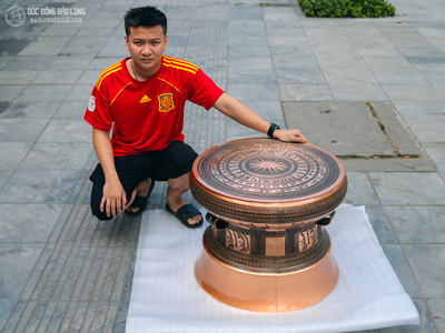 Quả Trống Đồng Ngọc Lũ Bằng Đồng Đỏ Đường Kính 60Cm