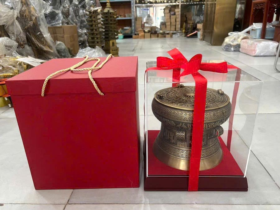 Quà Tặng Quả Trống Đồng Lưu Niệm Nhiều Cỡ (10cm, 12cm, 15cm, 20cm, 25cm,...)