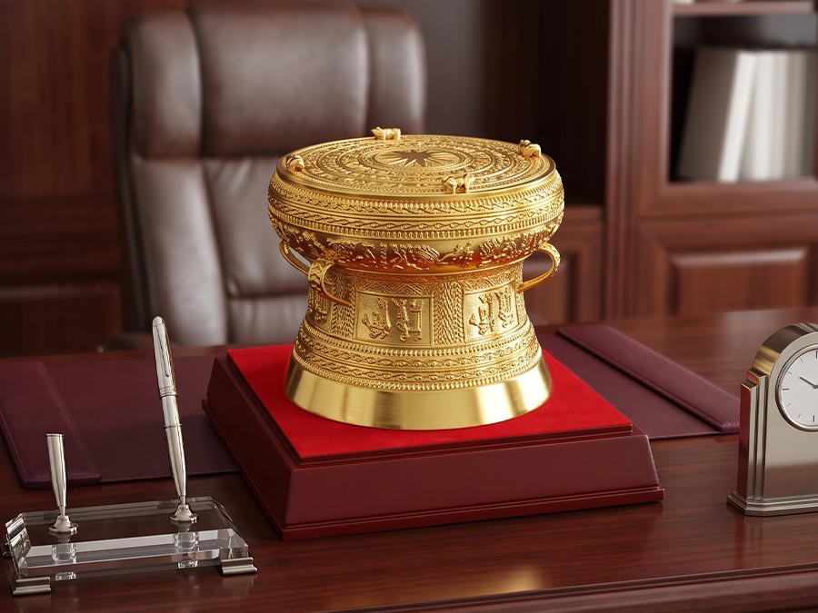 Quà Tặng Quả Trống Đồng Lưu Niệm Nhiều Cỡ (10cm, 12cm, 15cm, 20cm, 25cm,...)