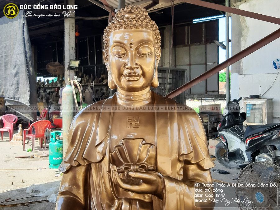 Tượng Phật A Di Đà Bằng Đồng Cao 1m47