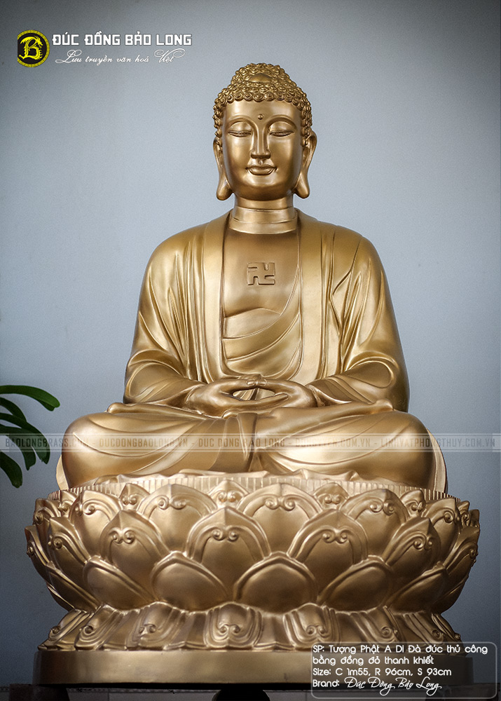 tượng Đức Phật A Di Đà 1m55 đúc bằng đồng đỏ