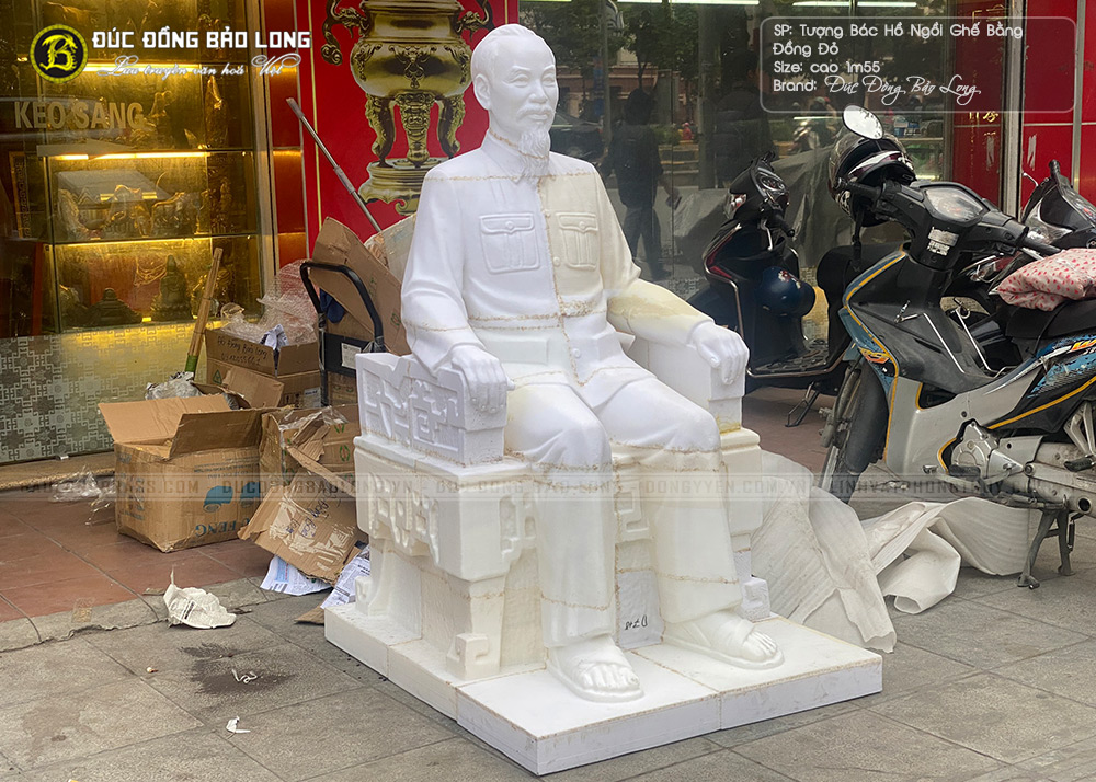 Tượng Bác Hồ Ngồi Ghế Bằng Đồng Đỏ Cao 1m55 3 Tượng Bác Hồ ngồi ghế bằng đồng đỏ cao 1m55