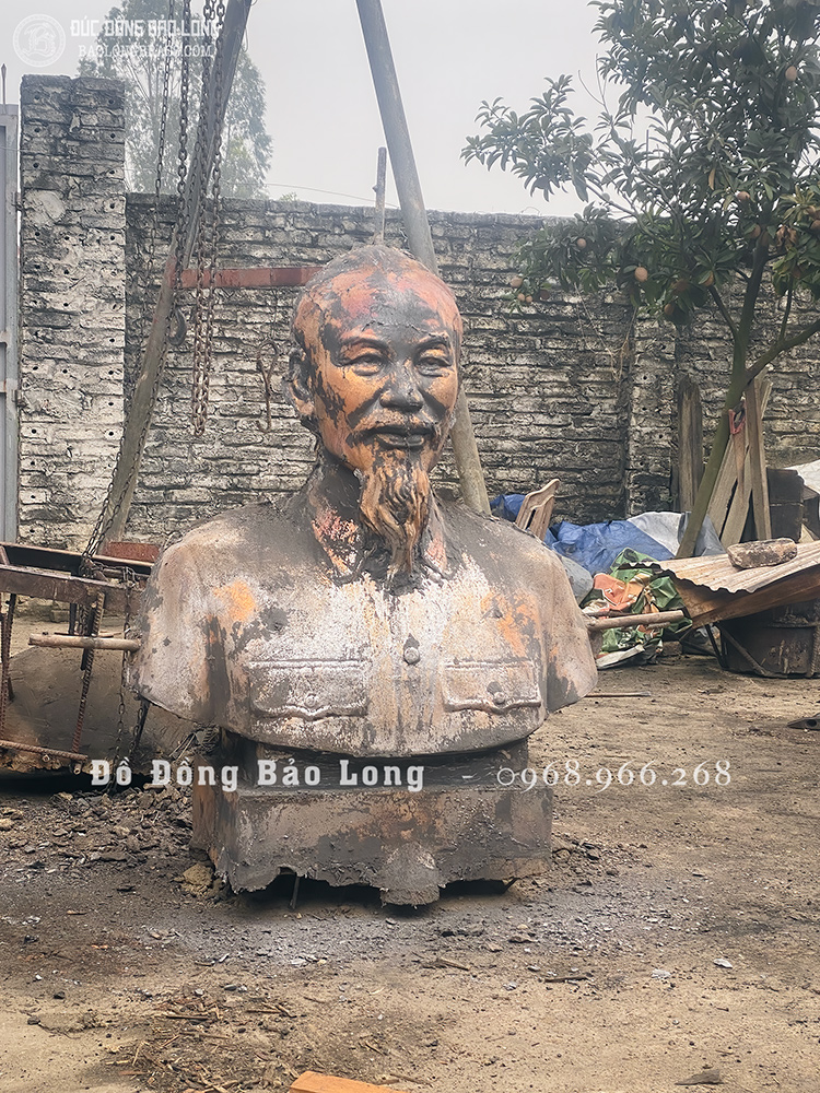Tượng Đồng Bác Hồ Chân Dung Bán Thân Cao 1m3