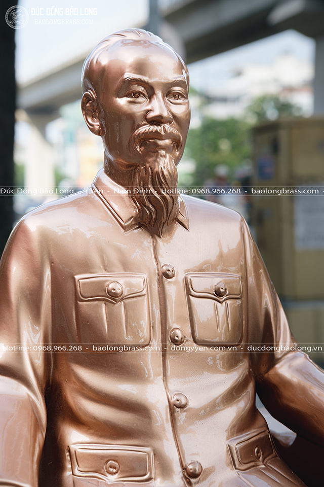 Tượng đồng Bác Hồ ngồi ghế ngai cao 42cm