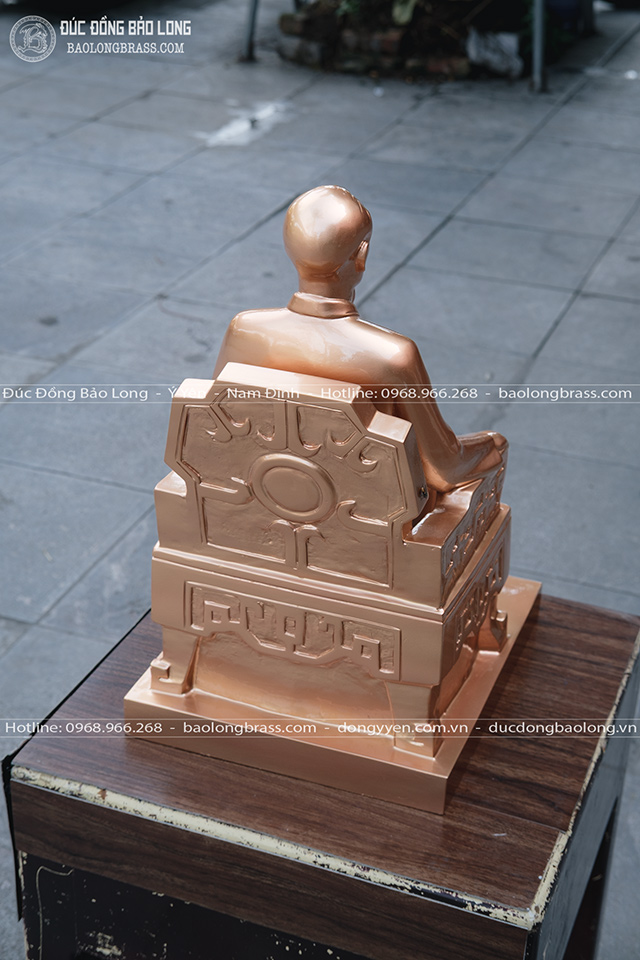 Tượng đồng Bác Hồ ngồi ghế ngai cao 42cm