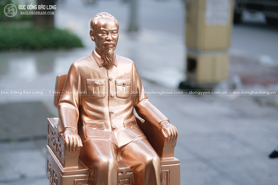 Tượng đồng Bác Hồ ngồi ghế ngai cao 42cm