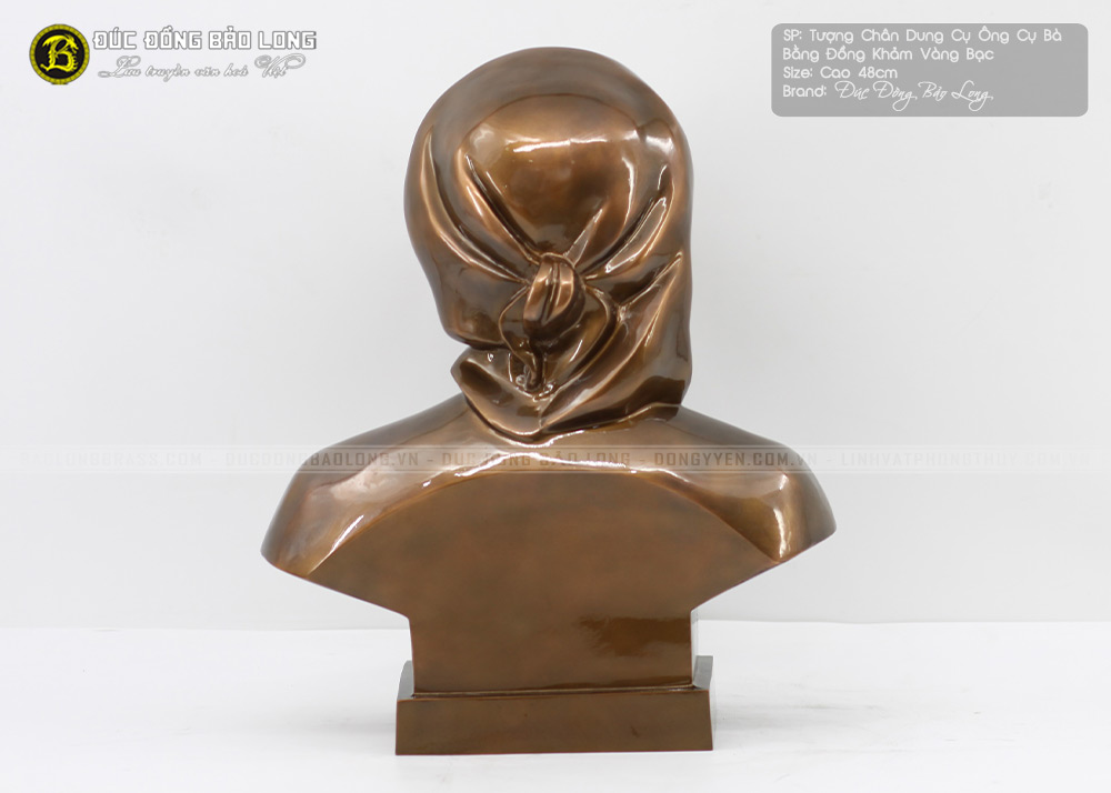 duc tuong chan dung cu ong cu ba cao 48cm kham vang bac 10