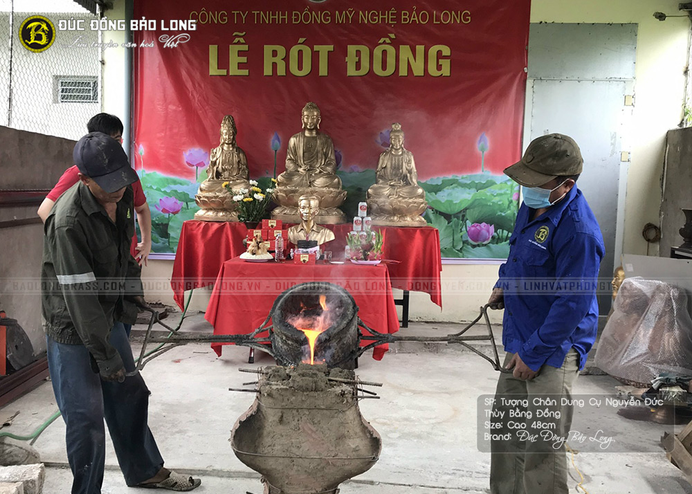 Đúc Tượng Truyền Thần Cụ Nguyễn Đức Thùy Bằng Đồng Cao 48cm 4 tuong chan dung cu nguyen duc thuy bang dong cao 48cm 6