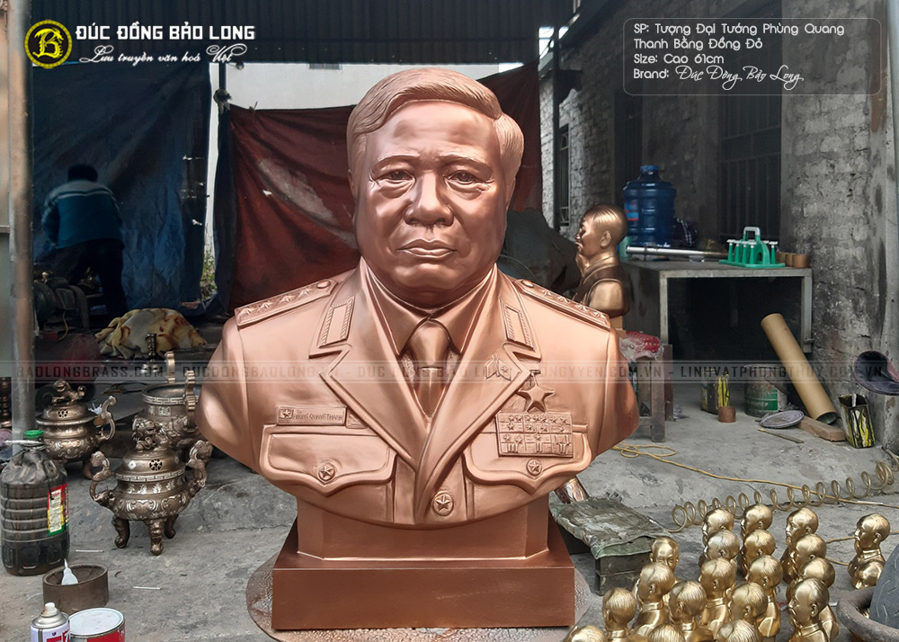 tượng chân dung đại tướng Phùng Quang Thanh bằng đồng