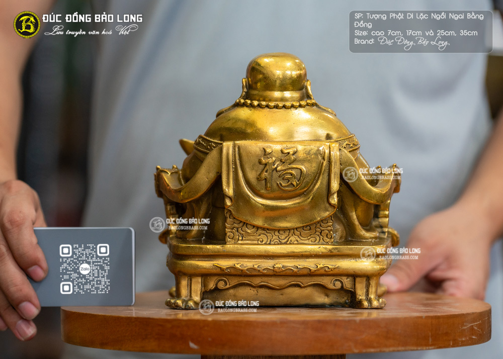 tượng Phật Di Lặc ngồi ngai bằng đồng