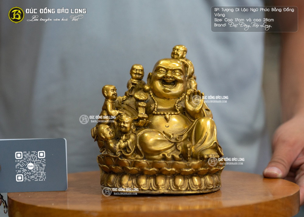 Tượng Phật Di Lặc Ngũ Phúc Bằng Đồng