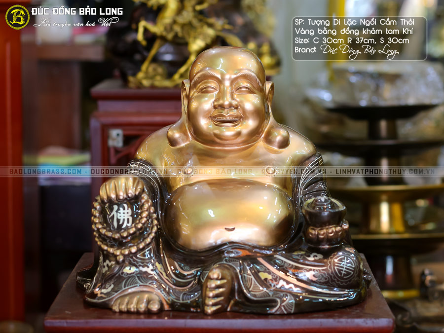 tượng Phật Di Lặc khảm Tam khí