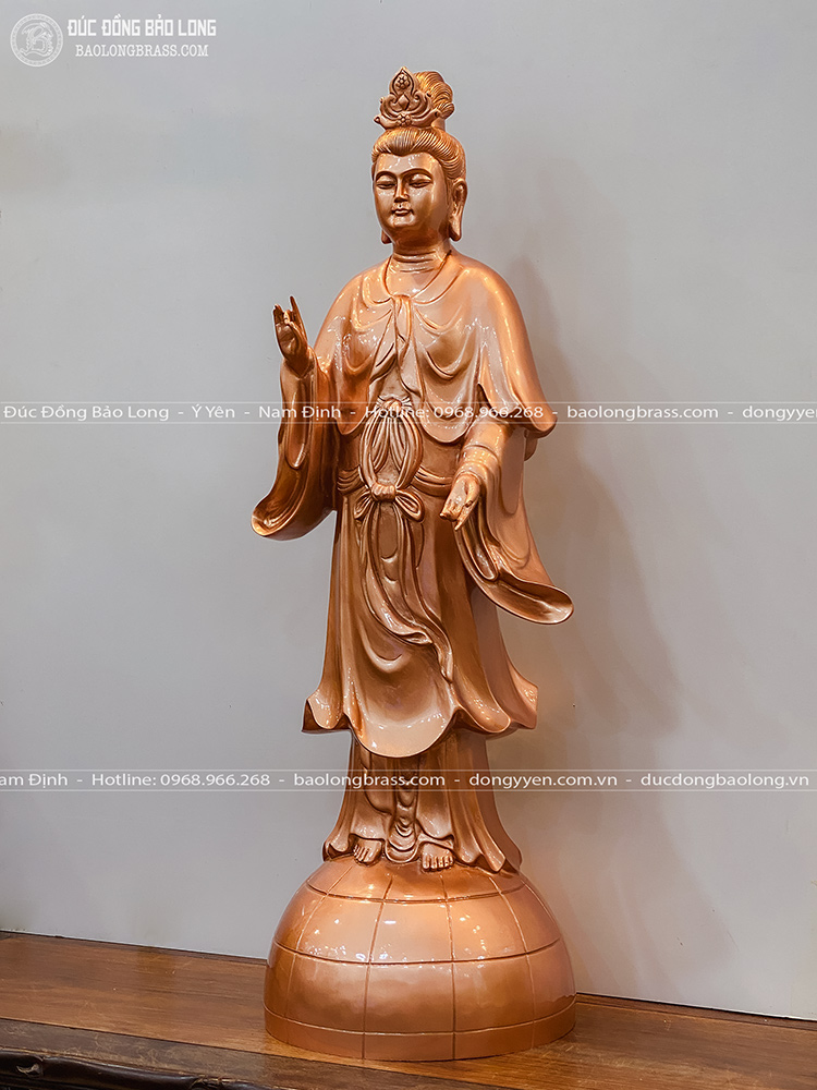 Tượng Địa Mẫu Đúc Thủ Công Bằng Đồng Đỏ Cao 81cm Cực Đẹp 4 Tượng Địa Mẫu bằng đồng đỏ cao 81cm