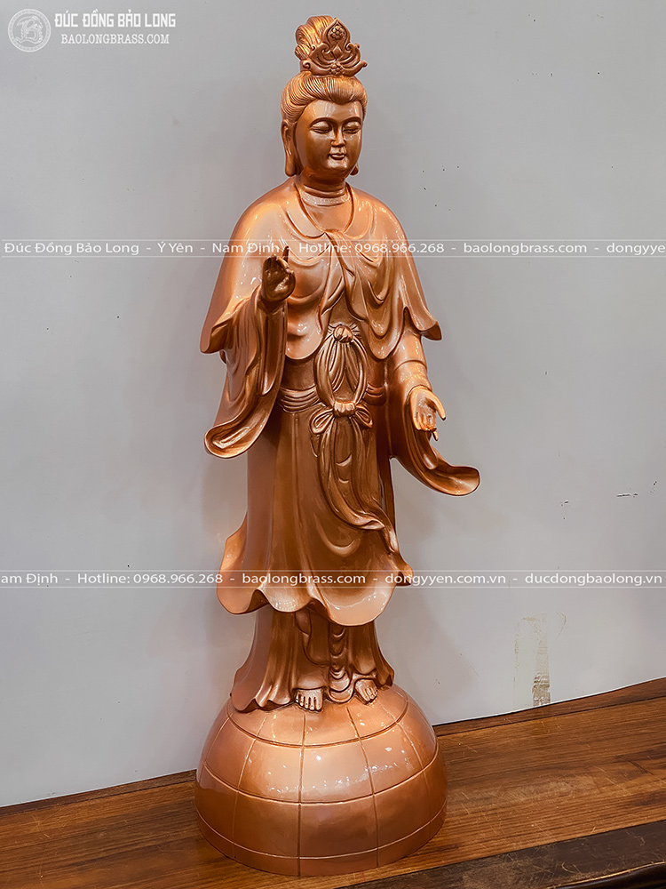 Tượng Địa Mẫu Đúc Thủ Công Bằng Đồng Đỏ Cao 81cm Cực Đẹp 3 Tượng Địa Mẫu bằng đồng đỏ cao 81cm