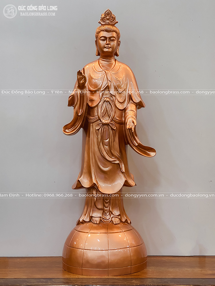 Tượng Địa Mẫu Đúc Thủ Công Bằng Đồng Đỏ Cao 81cm Cực Đẹp 2 Tượng Địa Mẫu bằng đồng đỏ cao 81cm