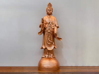 Tượng Địa Mẫu Bằng Đồng Đỏ Cao 81Cm