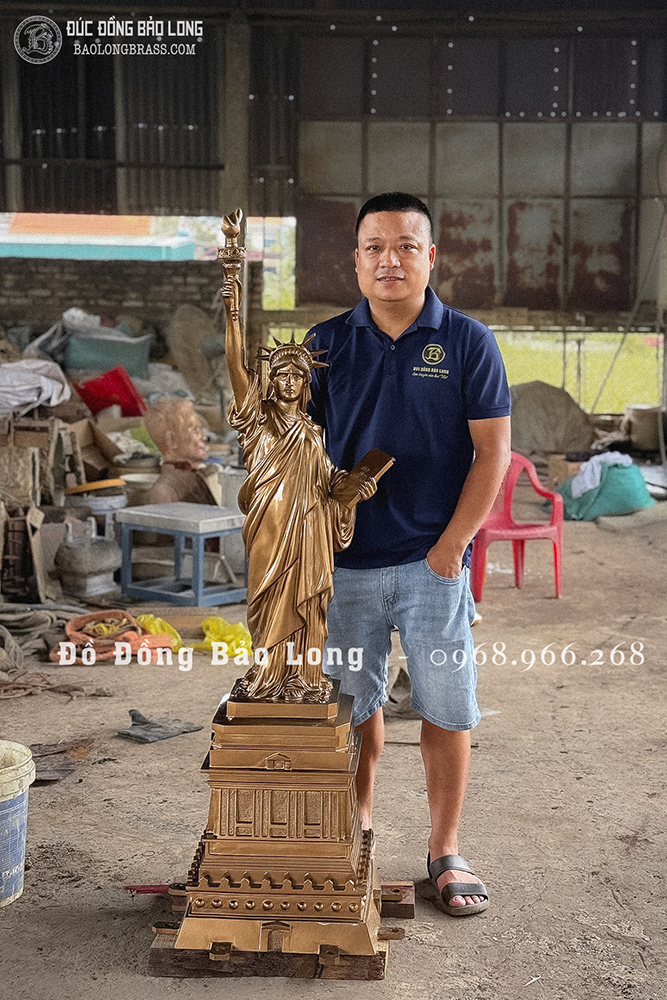 Tượng Nữ Thần Tự Do Bằng Đồng Đỏ Cao 1m55 2 Tượng Nữ Thần Tự Do Bằng Đồng Đỏ Cao 1m55