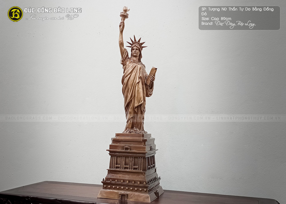 Tượng Nữ Thần Tự Do Bằng Đồng Đỏ Cao 89cm 4 tượng Nữ Thần Tự Do bằng đồng đỏ cao 89cm