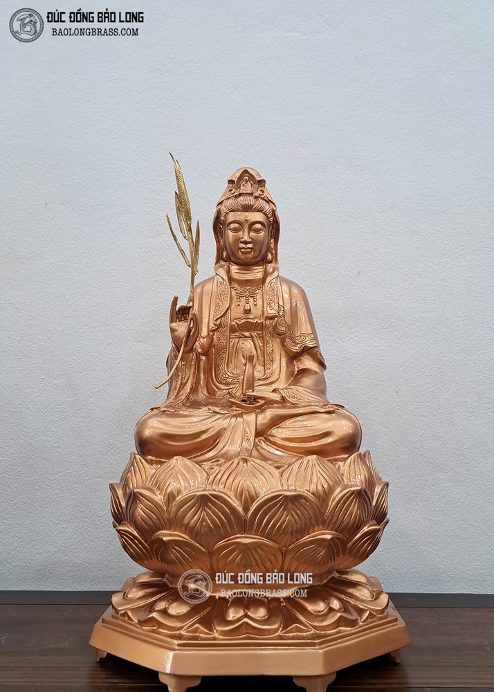tượng Phật Bà Quan Âm ngồi đài sen 48cm