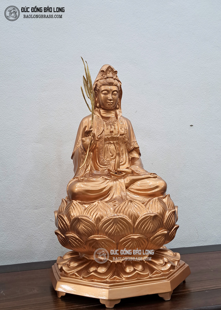tượng Phật Bà Quan Âm ngồi đài sen 48cm