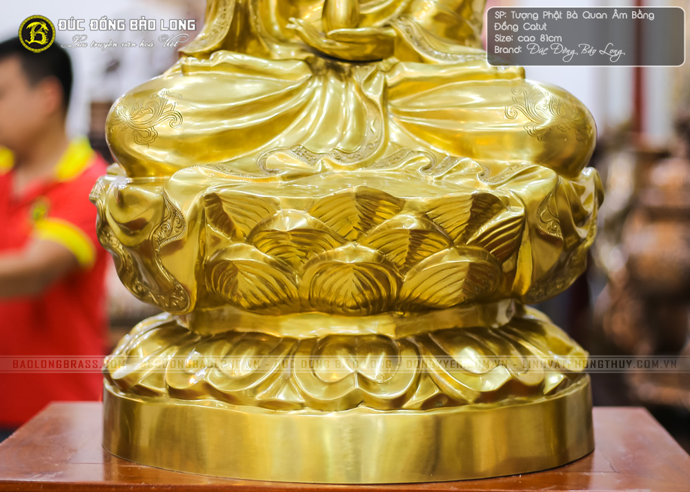 Tượng Phật Quan Âm Bằng Đồng Catut Cao 81cm