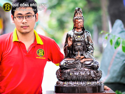 tuong phat ba quan am bang dong 61cm kham vang bac 2