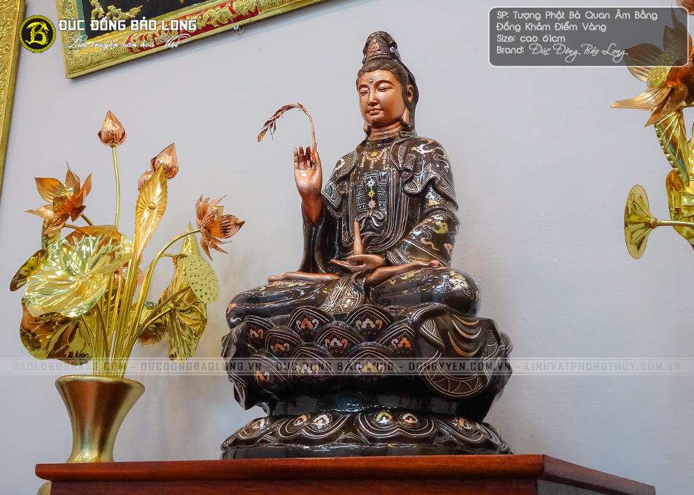 tuong phat ba quan am bang dong cao 61cm kham diem vang 8