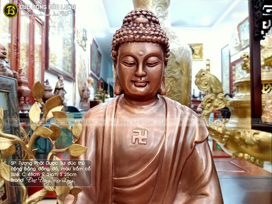tượng Phật Dược Sư bằng đồng đỏ