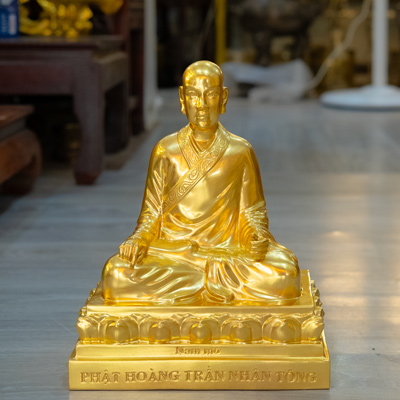Tượng Phật Hoàng Trần Nhân Tông bằng đồng cao 28cm