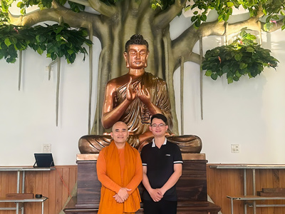 Tượng Phật Thích Ca Chuyển Pháp Luân Bằng Đồng Đỏ Cao 1m7