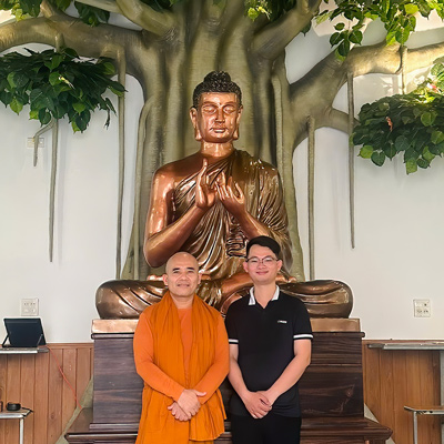 Tượng Phật Thích Ca Mâu Ni Chuyển Pháp Luân Công Bằng Đồng Cao 1m7