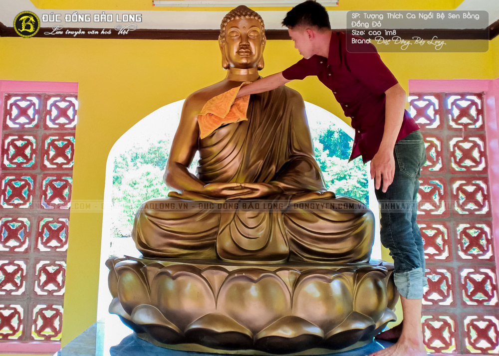 Tượng Phật Thích Ca Bằng Đồng Cao 1m8 An Vị Tại Chùa Nội Phật - Sóc Sơn
